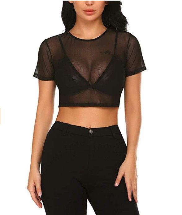 Women's Top, Women's Mesh T-shirt, Multi Size Thin Top Long/short Sleeved S-2XL Breathable And Comfortable_voghion.com