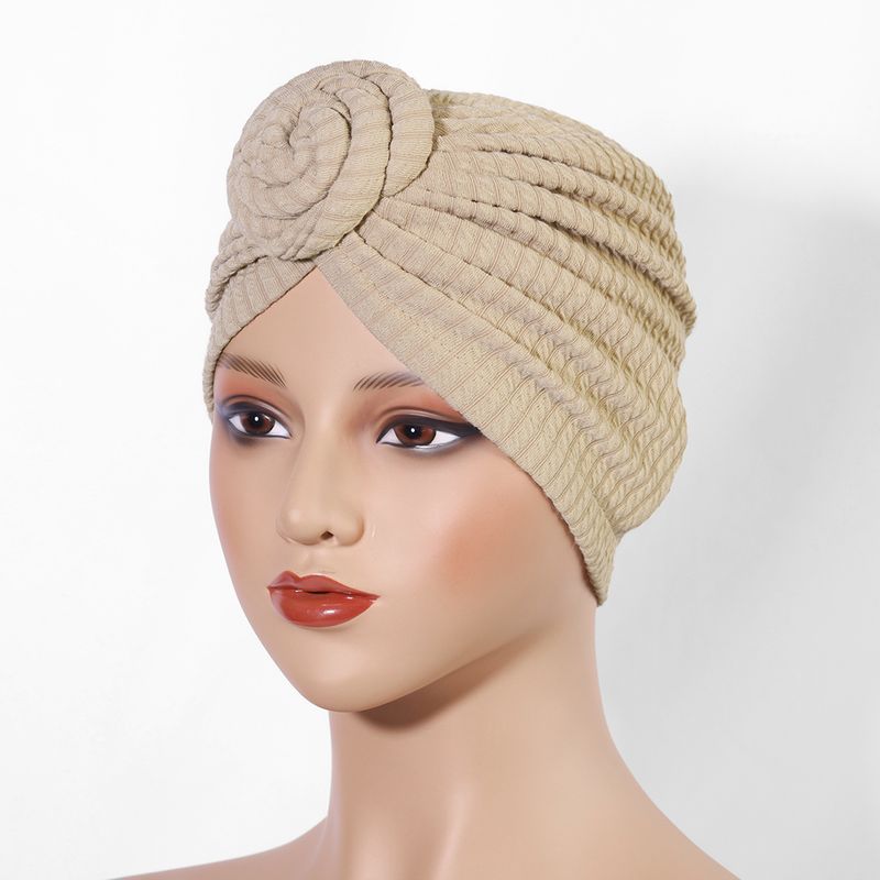 Thickened Elastic Flower Headscarf Hat - Ethnic Style Twisted Warm Hat (Fashionable & Versatile, European & American Design, Winter Headwear)_voghion.com