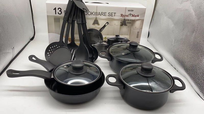 13-piece Set Of Pots And Pans Seven-piece Set Of Wok Frying Pan Small Frying Pan Soup Pot 13-piece Shovel Set_voghion.com