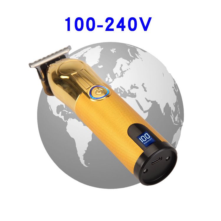Νέα επαναφορτιζόμενη κουρευτική μηχανή LCD USB για οικιακή χάραξη κεφαλής λαδιού, ηλεκτρικά ψαλίδια ώθησης, ηλεκτρικό ξυράφι fader_voghion.com