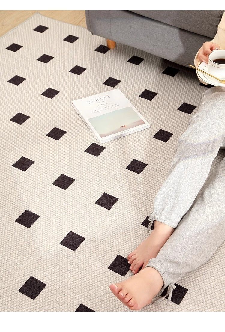 Simple Style Living Room Coffee Table Carpet Bedroom Bedside Carpet Home Wear Resistant Easy To Care Non Slip Loop Velvet TPR Carpet_voghion.com