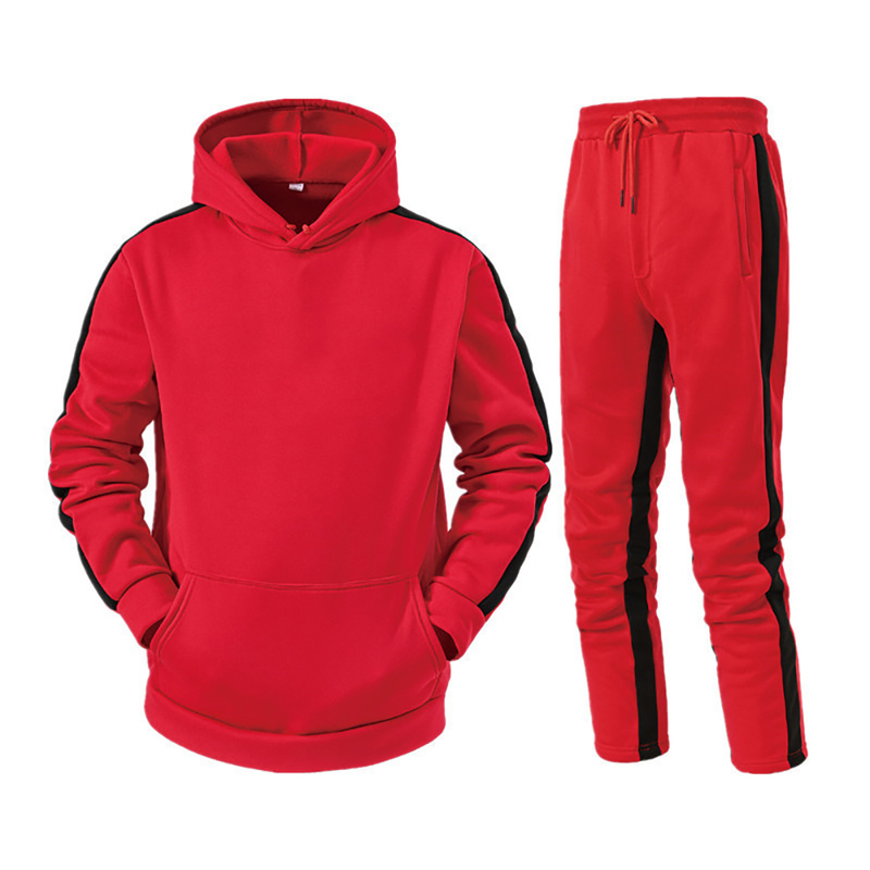 Survêtements pour hommes Automne et hiver Ensemble à capuche pour hommes Casual Pull de sport chaud Pull Pantalon de jogging Ensemble 2 pièces_voghion.com