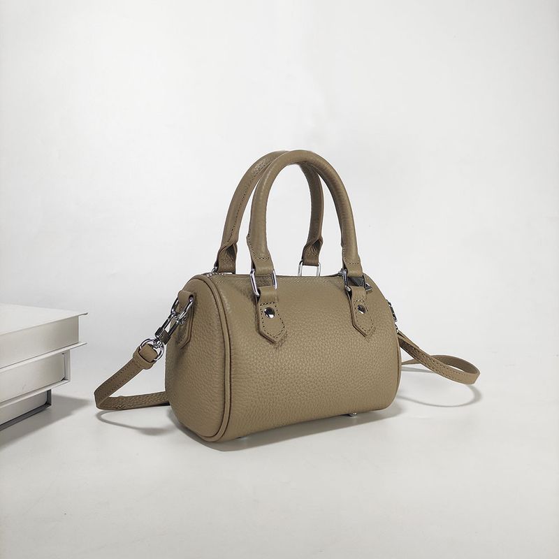 Premium Textur Echtes Leder Boston Kissen Für Frauen 2025 Neue Erste Schicht Rindsleder Handtasche Umhängetasche Shiling_voghion.com