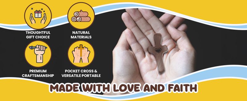Hot-Selling Wooden Church Easter American Walnut Hand Piece Thumb Cross_voghion.com