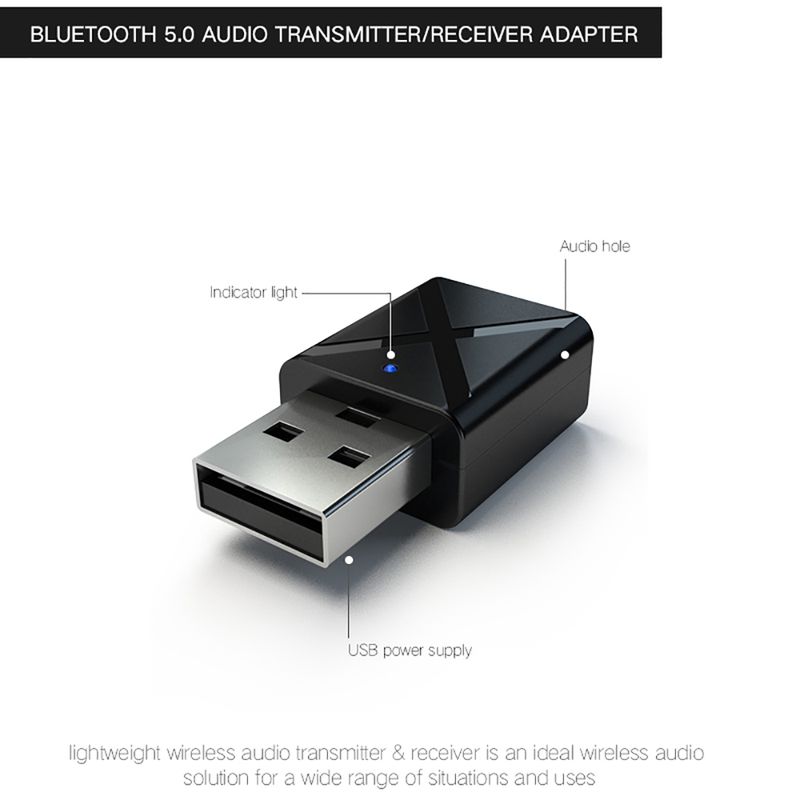 KN320 Bluetooth 5.0 USB Mini Stereo Ses Alıcısı Verici AUX RCA USB 3.5mm Jak TV PC Araç Kiti Kablosuz Adaptör_voghion.com