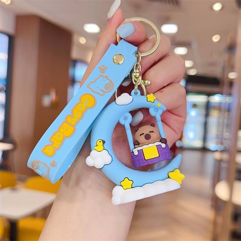 2025 New Capybara Cloud Swing Creative Keychain Exquisite Couple Backpack Pendant Small Gift_voghion.com