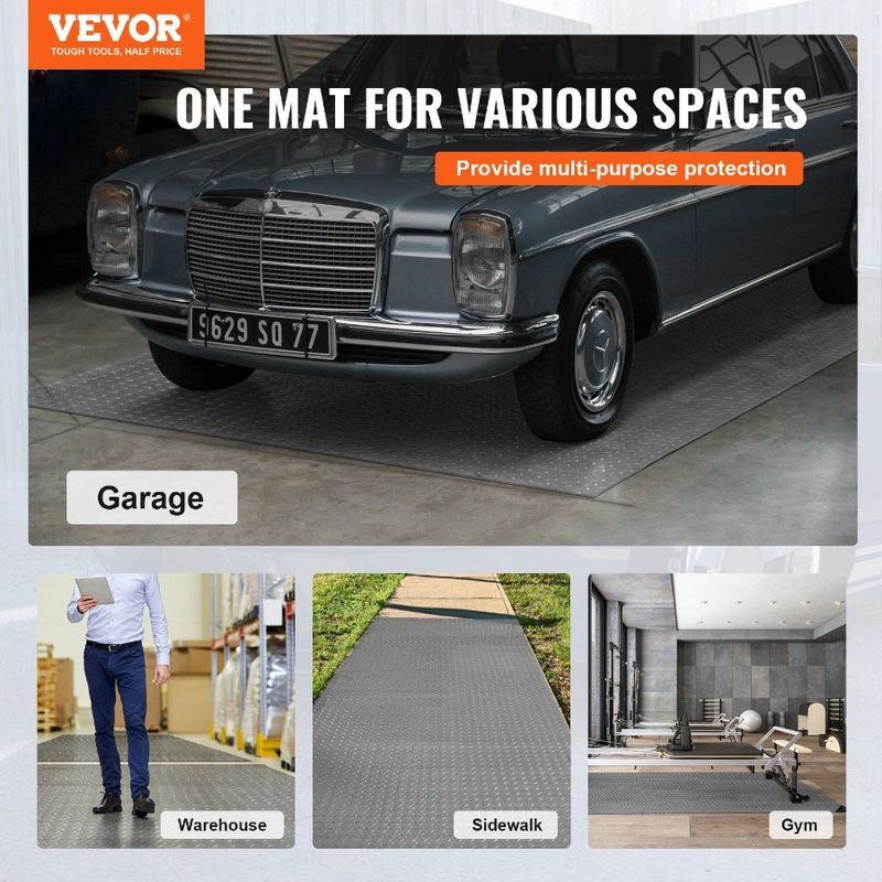 Tappetini antiscivolo per garage grigio, sottorotolo per pavimenti in vinile diamantato per garage, texture per garage, 4,9x19 piedi, 93 piedi quadrati per auto_voghion.com