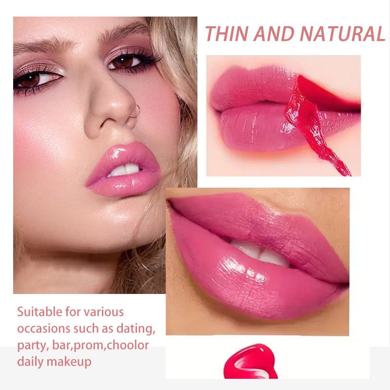 Lip Gloss QICIY + 4 Color Tear Off Lip Gloss Long Lasting Moisturizing Lipstick Easy To Color Without Drying Pseudo Natural Makeup_voghion.com