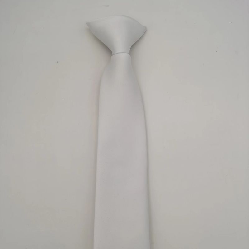 6.5CM For Men And Women, Solid Color Polyester Silk, Head-Cutting Style Clip, Lazy Tie_voghion.com