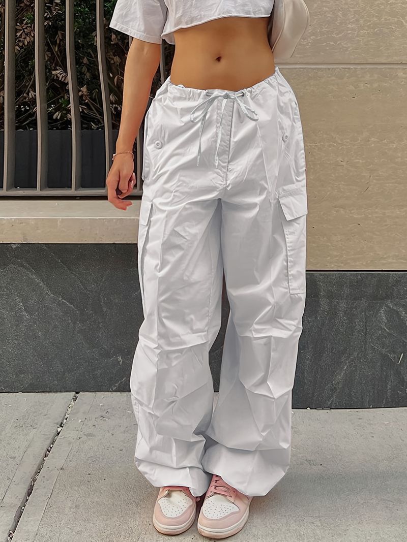 Pantalones deportivos holgados de estilo urbano para otoño, moda informal, de cintura baja, largos, de talla grande, adelgazantes, 2025_voghion.com