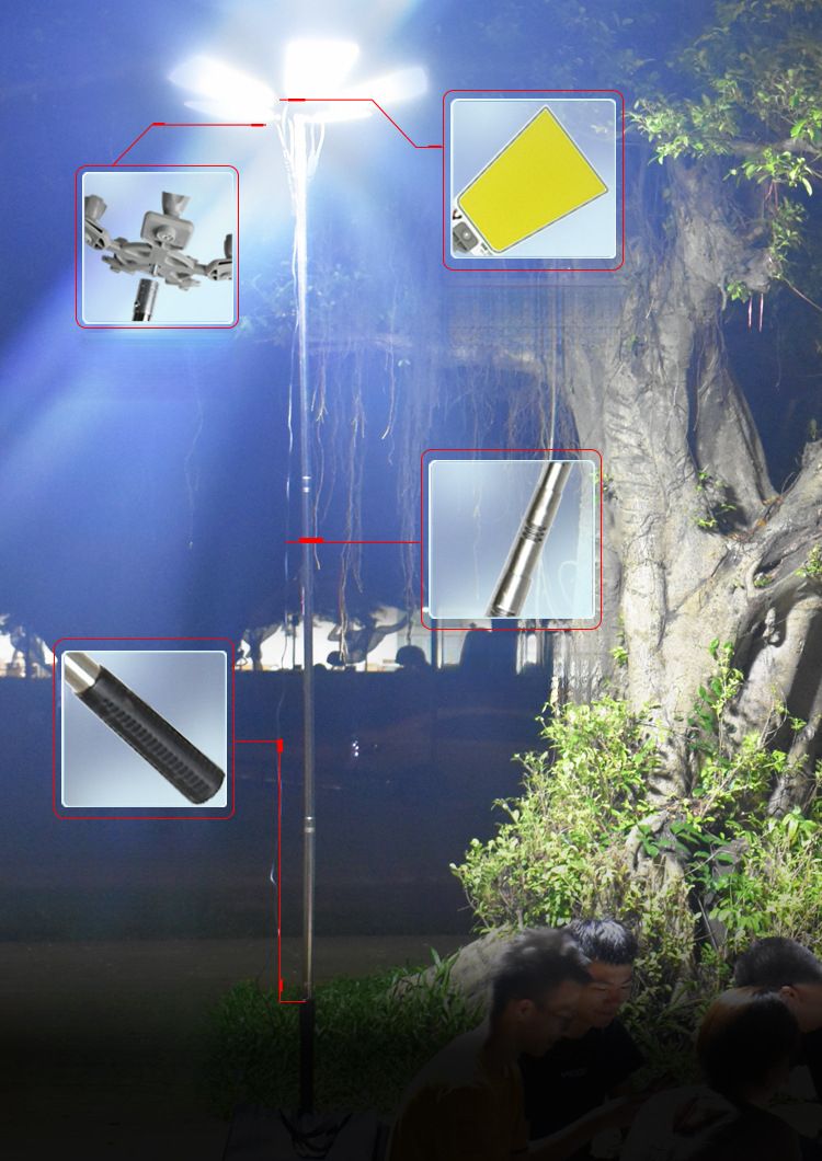 Lampada da lavoro pieghevole multifunzionale portatile da campeggio e pesca a LED per esterni all'ingrosso_voghion.com