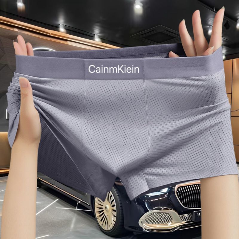 Atmungsaktive Nylon-Boxershorts für Herren – Nahtlose Unterwäsche mit mittelhohem Bund aus kühlendem Eisseiden-Gewebe (L-3XL) – Unifarben für optimalen Tragekomfort im Alltag_voghion.com