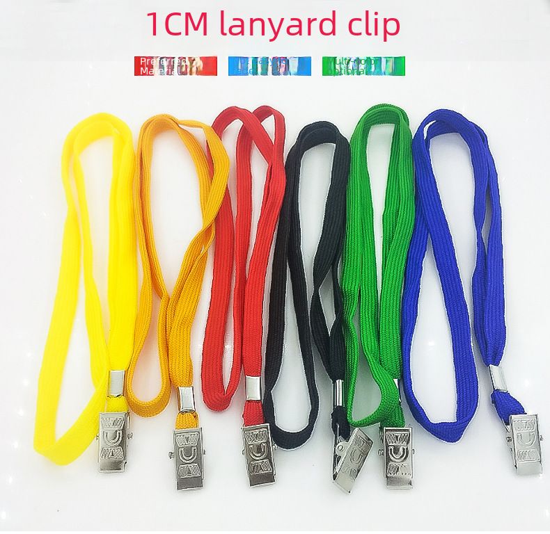 Work permit badge hanging rope metal clip hanging rope 1*45cm foreign trade exhibition certificate hanging with coarse cotton factory brand rope whole_voghion.com
