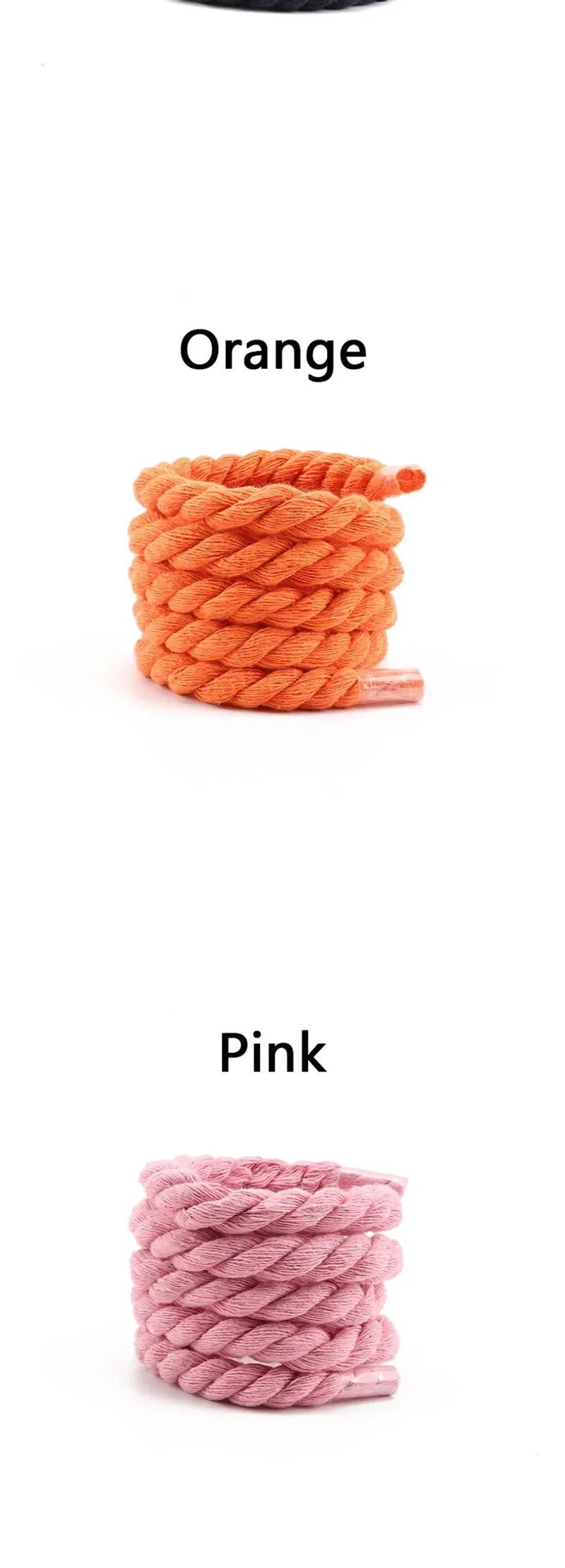 Lacci per scarpe rotondi di qualità Lacci per scarpe in cotone colorati più spessi 1 cm per scarpe da ginnastica Accessori per scarpe da uomo e da donna di moda_voghion.com
