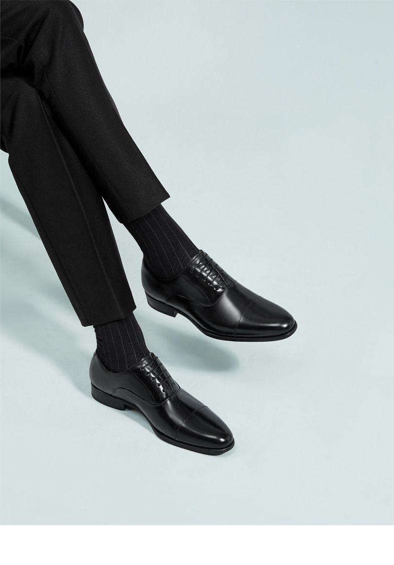 Voyage Three-Joint Business Formal Derby Genuine Leather British Oxford Suit Groom Wedding Men's Shoes_voghion.com