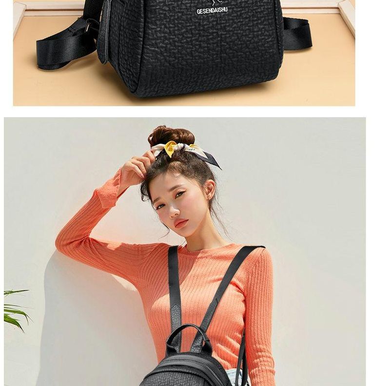 Leather 2025New Trendy Shell Shoulder Travel Bag Schoolbag Backpack Casual All-Matching Advanced_voghion.com