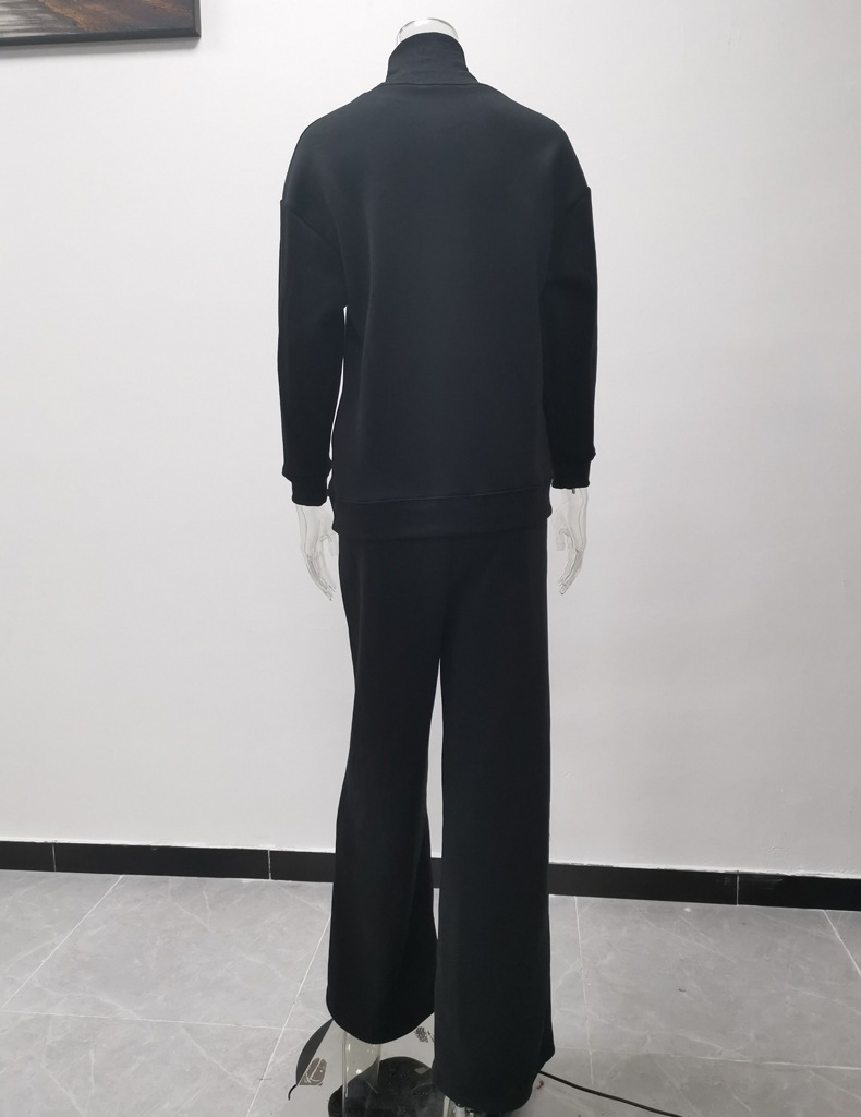 Kadın Giyim Sonbahar ve Kış Yeni Örme Bağcıklı Moda Günlük Takım İki Parçalı Set Kadınlar için_voghion.com