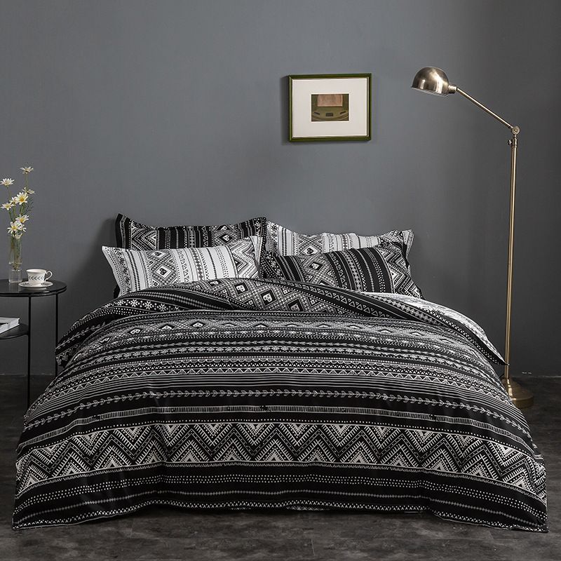 Copripiumino da letto moderno e minimalista stampato in morbido poliestere_voghion.com