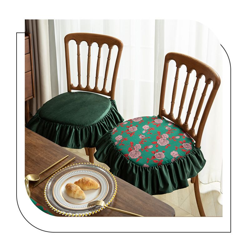 Modern Geometric Chair Cushion With Ties – Non-Slip Polyester Seat Cover, Hard Cotton Filled For Dining & Office Chairs_voghion.com