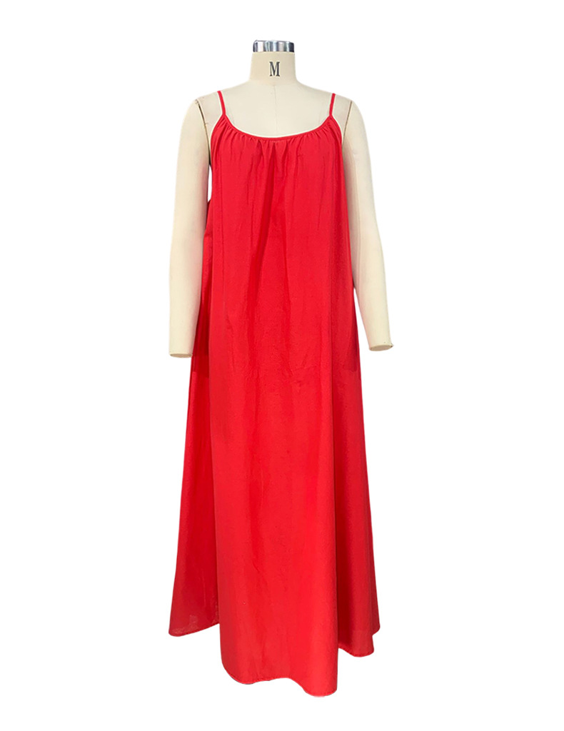 Damen-Strandkleid aus Baumwolle und Hanf mit offenem Rücken und Trägern_voghion.com
