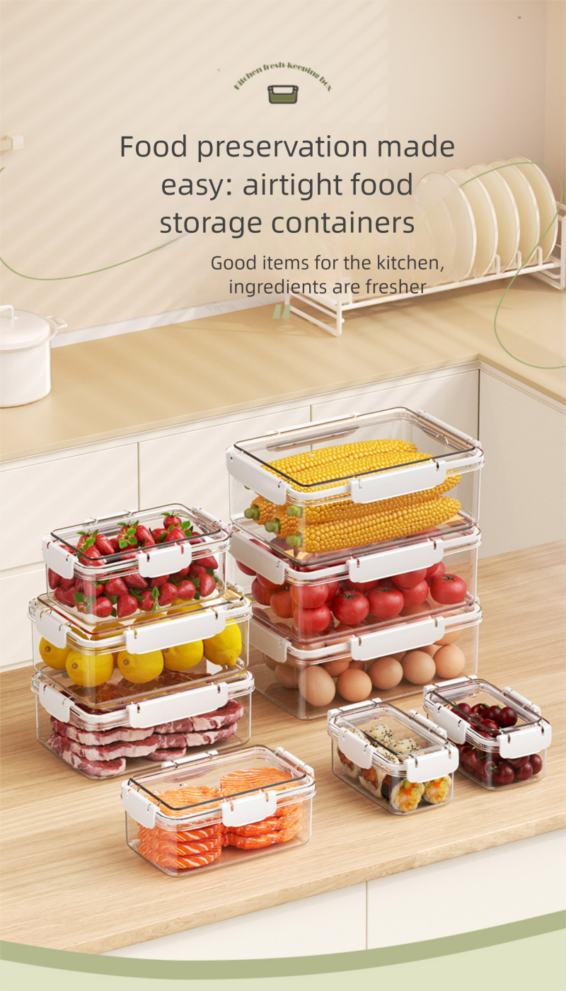 Frigorifero quadrato per alimenti, per conservare la freschezza, per frutta, cucina, per adulti, sicuro per microonde, riscaldamento, verdura, carne congelata, sigillatura_voghion.com