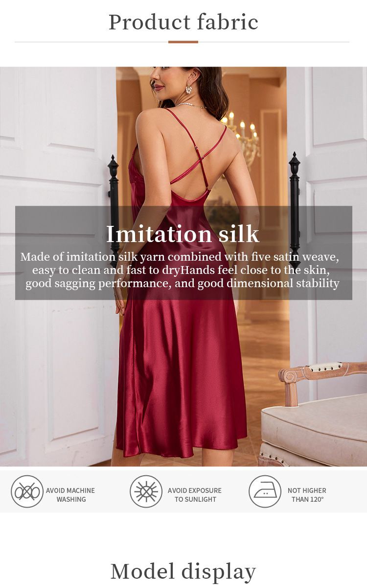 Lingerie in stile Daenerys per donna, in seta ghiacciata, da indossare in casa, alla moda estiva, con spalline sexy, camicia da notte_voghion.com