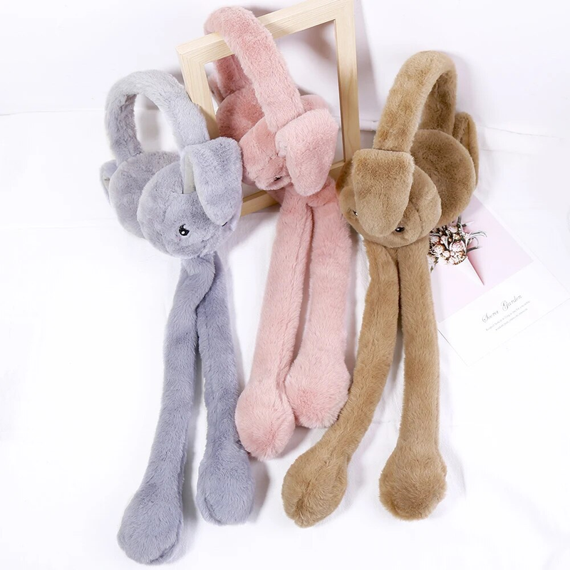 1Pcs Neue Dame Flauschigen Herbst Und Winter Nette Warme Bewegen Die Airbag Kaninchen Ohren Kalten Ohrenschützer, weiche Ohrenschützer Täglichen Verschleiß_voghion.com