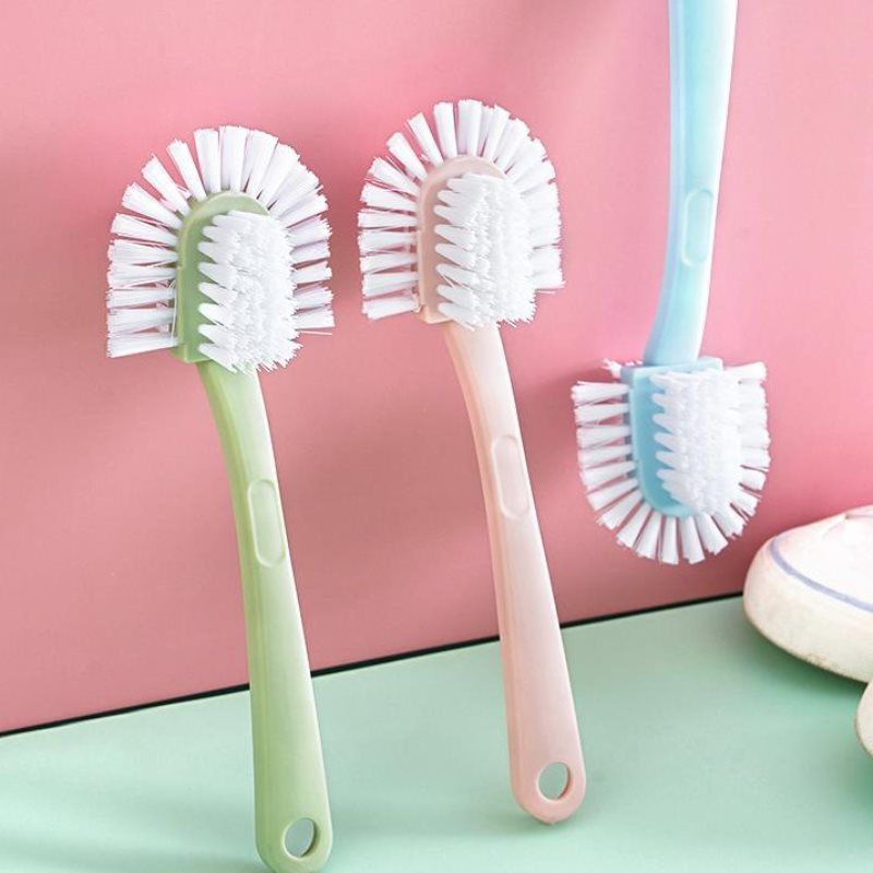 Long Handle Soft Wool Shoe Brush Five-sided Brush Household Special Shoe Brush Children's Plastic Laundry Shoe Washing Brush Spot_voghion.com