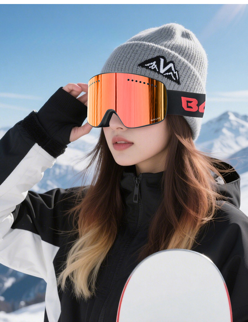 Magnetic Flip Cover Ski Men, Double Layer Anti-Fog Snow Goggles, UV Protection, Dustproof Mountaineering Goggles For_voghion.com
