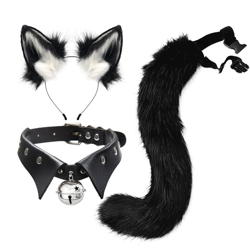 Fox ears and tail hair Halloween costume_voghion.com