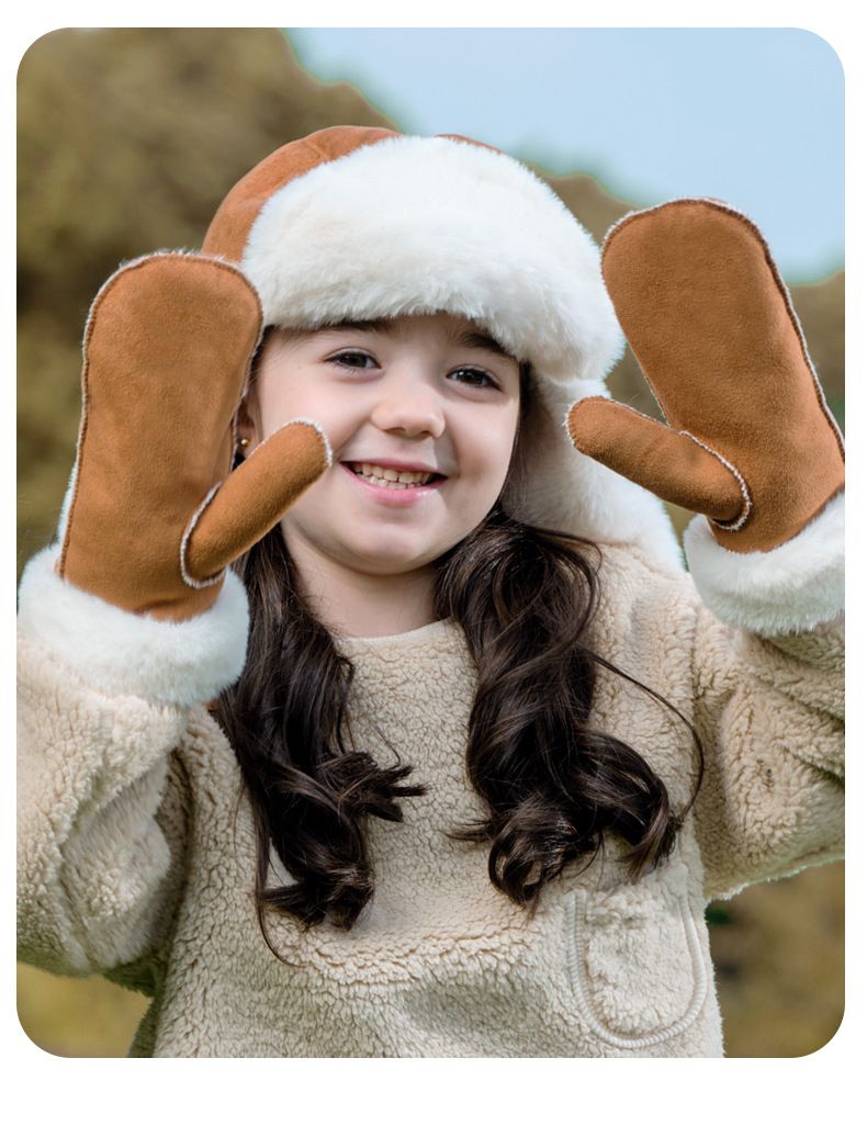 Ensembles de chapeaux, écharpes et gants pour femmes, bonnet d'hiver Lei Feng pour enfants, gants, ensemble deux pièces, cache-oreilles coupe-vent en peluche, bonnet de ski chaud pour cyclisme_voghion.com