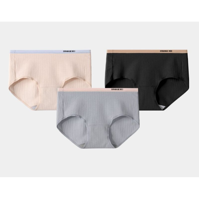 Orange nei underwear women's combed cotton comfortable personalized patwork color autumn and winter mulberry silk_voghion.com