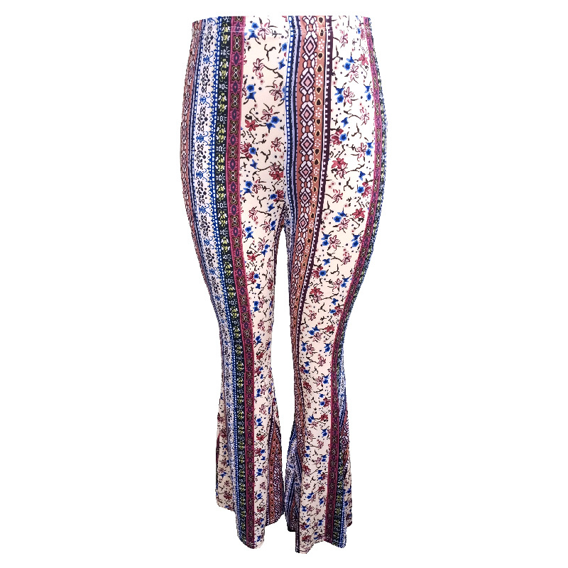 Abbigliamento donna leggings micro-svasati stampati stile bohémien_voghion.com