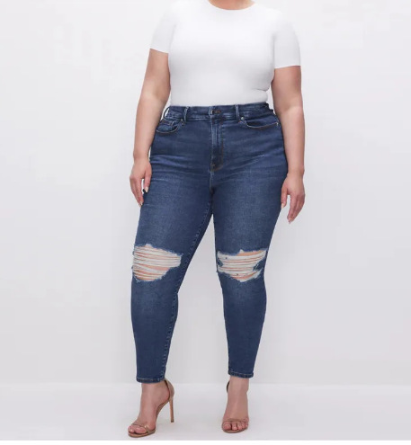 Dameklær Store størrelser Elastiske damejeans med ni punkter, store størrelser, mageløftende hofteløftende bukser til dame_voghion.com