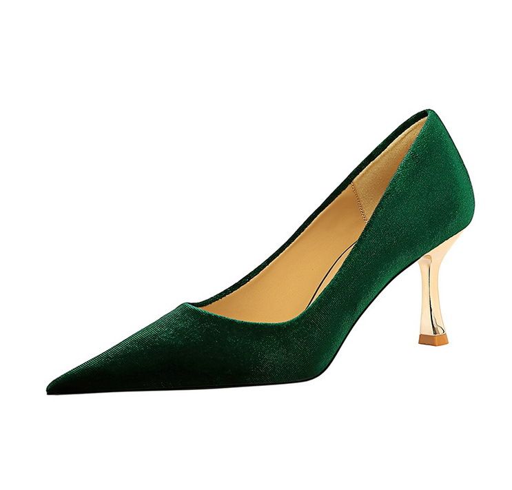 1818-2 Scarpe singole con tacco alto in metallo Xishi, stile banchetto, alla moda e minimaliste, con punta bassa e in camoscio_voghion.com