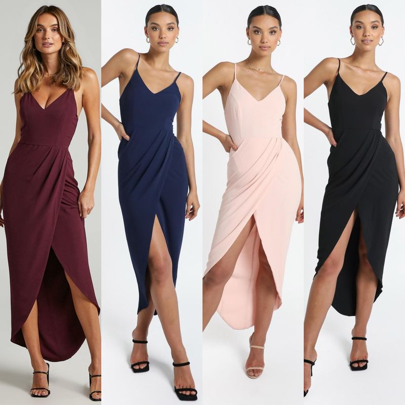 Abito elegante asimmetrico con volant e vita alta con scollo a V da donna - Abito midi aderente in maglia senza maniche per donna, dall'ufficio alla festa, disponibile_voghion.com