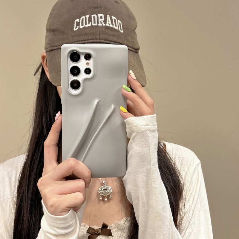 Funny Lipgloss Holder Silicone Lipstick Lip Protection Phone Case for Samsung Galaxy S23 Plus S24 S24 Ultra A14 A54 A15 4G/5G_voghion.com