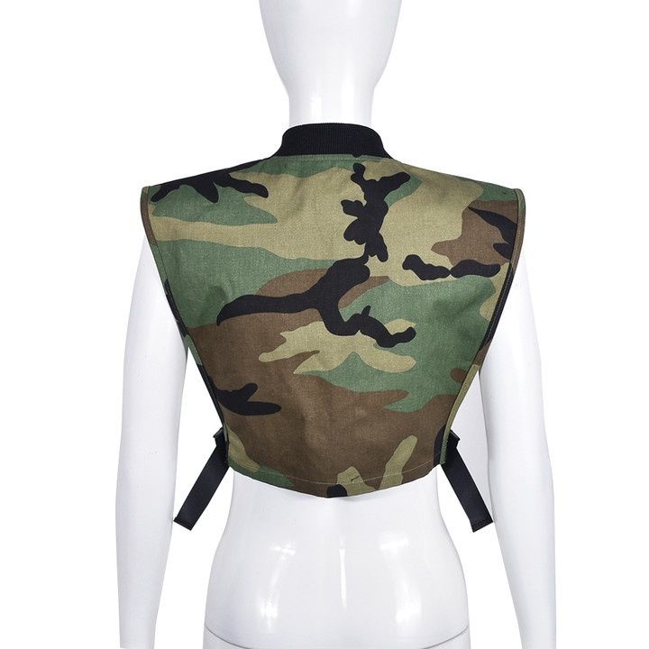 8156DF Nazada Women's Clothing 2025 Spring New Backpack Workwear Style Vest Top For Women Color Block Design_voghion.com