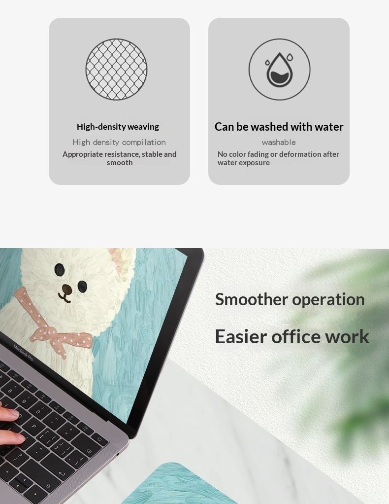 NeoGear Ölgemälde Welpenmaus Kleine Handgelenkauflage Niedliche Desktop Cartoon Mini Pad Büro Rutschfeste Schreibtischmatte_voghion.com