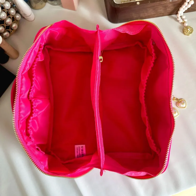 Kosmetiktaschen Hüllen Candy Color Damen Paste Buchstaben Damen Tragbare Make-up-Tasche Handtaschen Große Kapazität Weibliche Reise_voghion.com