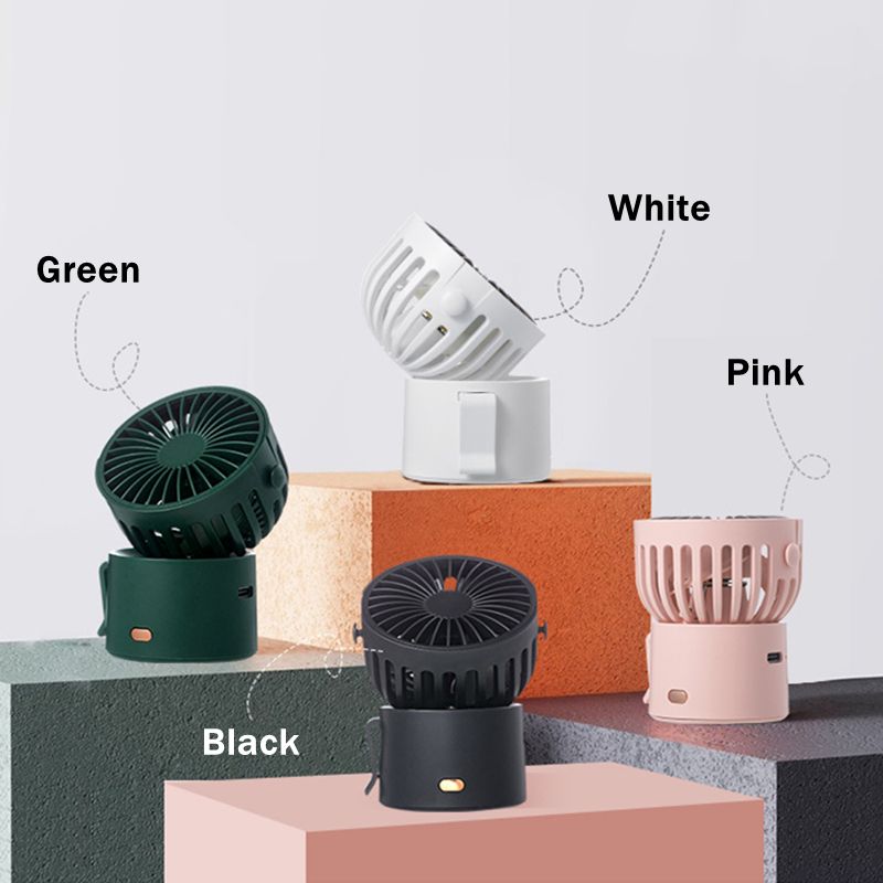 Kreativer tragbarer Mini-Ventilator mit hängendem Hals, wiederaufladbar über USB, geräuscharmer Handluftkühler für unterwegs, für Tischventilatoren im Büro, Zuhause_voghion.com