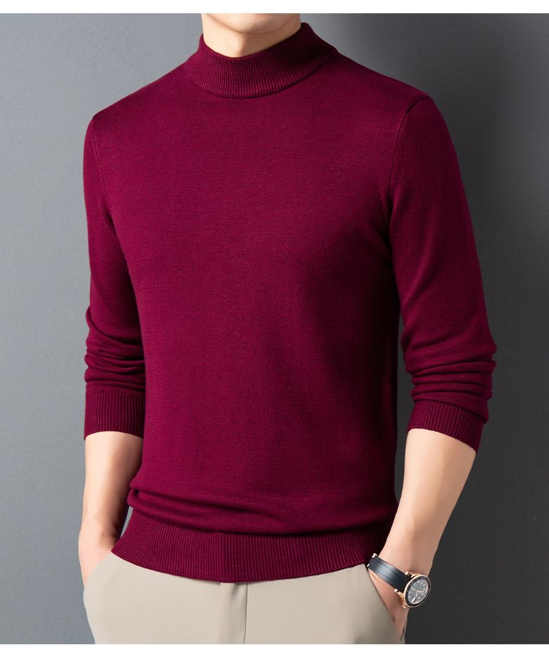 Herbst und Winter Halbhoher Kragen Precision Edition Dicker Herren Strickpullover mit Kapuze_voghion.com