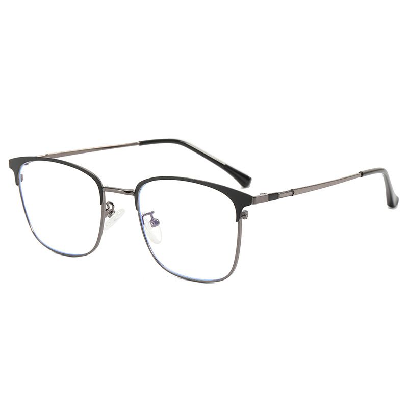 Metal Casual Business Eyeglass Frame Eyebrow Non-Magnetic Titanium Alloy Myopia Anti-Blue Light Flat Glasses_voghion.com
