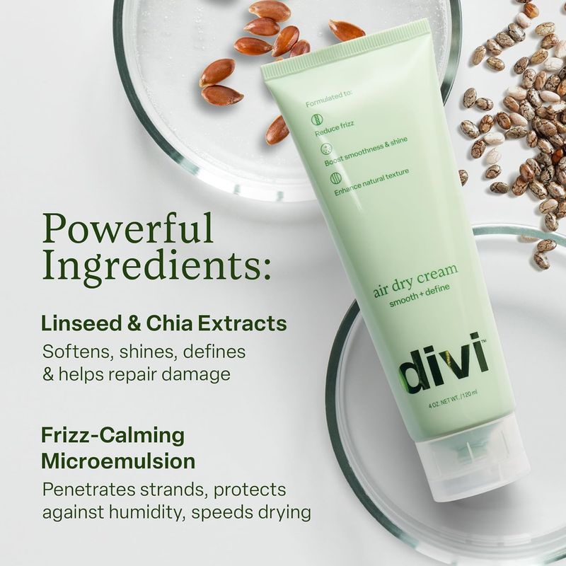 Neue Divi Air Dry Stylingcreme für natürliche Haarstruktur, glättet Frizz und definiert Locken_voghion.com