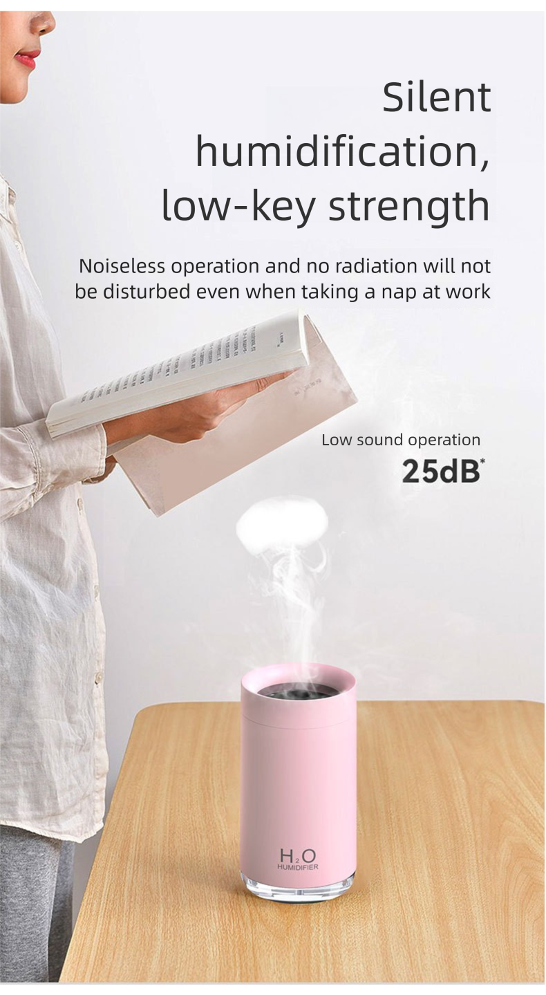 Mini umidificatore ad anello - Spray idratante silenzioso e creativo per casa, dormitorio e scrivania con design portatile USB e nebulizzazione regolabile_voghion.com