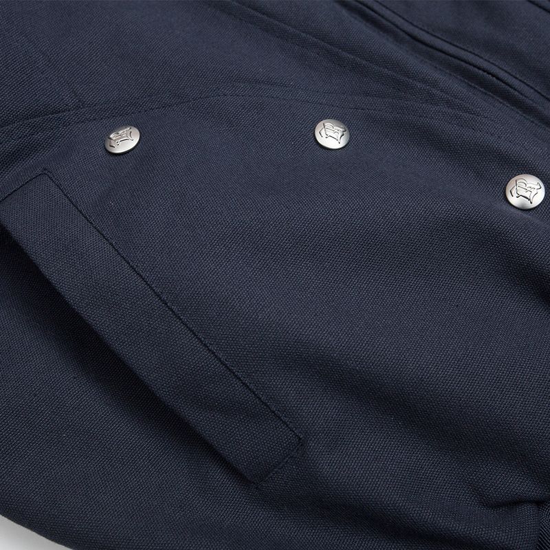 Fleecegefütterte, dicke Baumwolljacke mit Kapuze für Herren, trendige Marke, schweres Handwerk, dekonstruiertes Split-Design, Arbeitskleidung, Winter_voghion.com