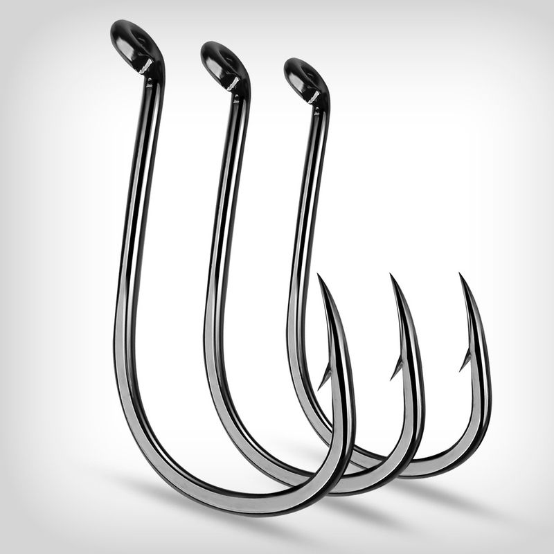 High Carbon Steel Octopus Crooked With Barbed Fish Bulk Cuttlefish Eagle Mouth Curved Handle Single Hook_voghion.com