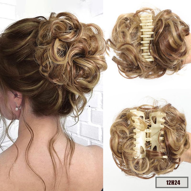 Extension per capelli e parrucche Parrucca anello copricapo clip chignon bocciolo di fiore testa palla 15cm45g chignon anello capelli spettinati_voghion.com