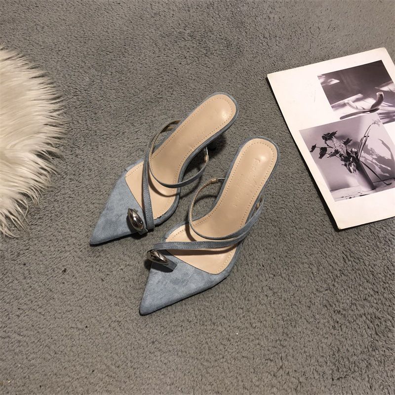 Summer French Fashion Fine Heel Pointed Toe Women's Sandals Fashionable And Exquisite Casual Versatile Wear Comfortable Lightweight_voghion.com