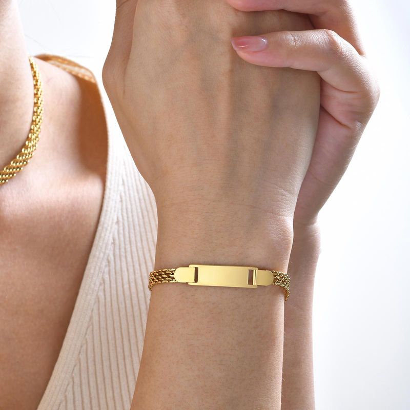 Damenschmuck Edelstahl-Mesh-Armband Damen- und Kinderarmband Titanstahl Blanko Gebogene Platte Kann Graviert Werden DIY-Armband_voghion.com